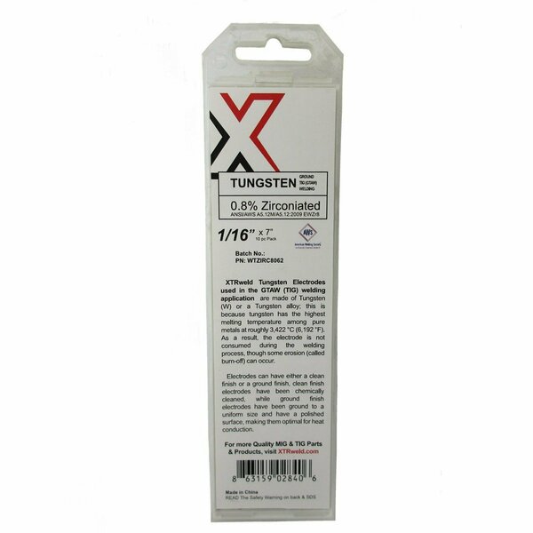 Xtrweld Tungsten 08% ZIRC White 5/32 x 7in. EWZr-8 WTZIRC8156